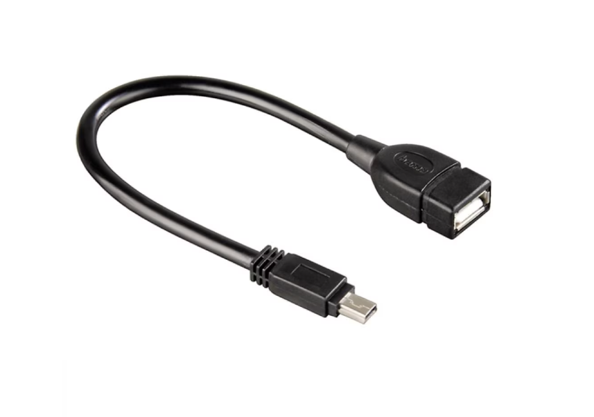 Cablu adaptor negru mini USB tată la USB tip A mamă