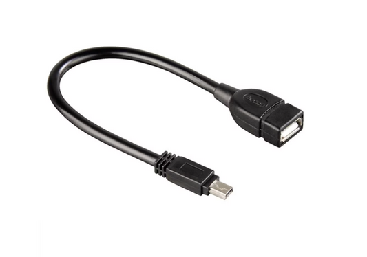 Cablu adaptor negru mini USB tată la USB tip A mamă