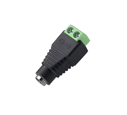 Conector mufă alimentare DC 2.1 x 5.5 mm mamă la terminal 2 pini pentru bandă LED, UTP, sistem camere, set 5 bucăți BESTSELLS