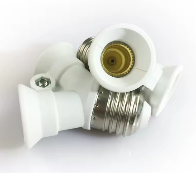 Adaptor dulie E27 la 2 E14, splitter dublu pentru becuri LED, alb BESTSELLS