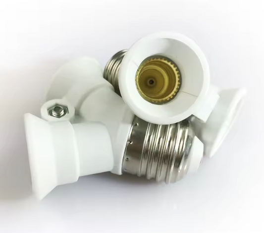 Adaptor dulie E27 la 2 E14, splitter dublu pentru becuri LED, alb BESTSELLS