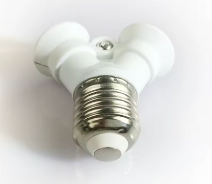 Adaptor dulie E27 la 2 E14, splitter dublu pentru becuri LED, alb BESTSELLS