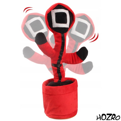 Jucărie Interactivă HOZRO, Cactus Dansator Squid Game – Imitație, Cântă și Dansează, cu Lumină și Sunet, 32 cm, Roșu-Negru HOZRO