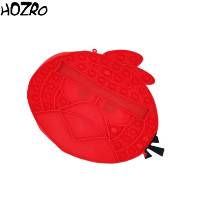 Jucarie Senzoriala HOZRO, Antistres Pop It Now and Flip It, Push Bubble, 20 x 20 cm, Model Angry Birds, Rosu HOZRO