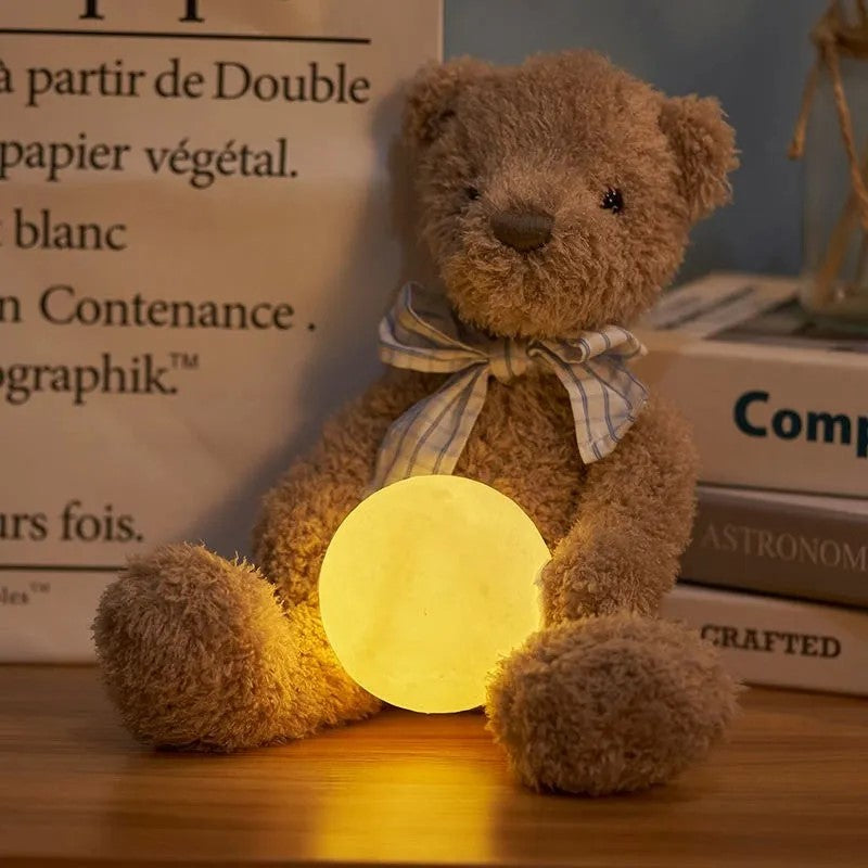 Lampa de veghe luna 3D 20 cm, 16 culori, telecomanda, suport lemn, reincarcabila USB BESTSELLS