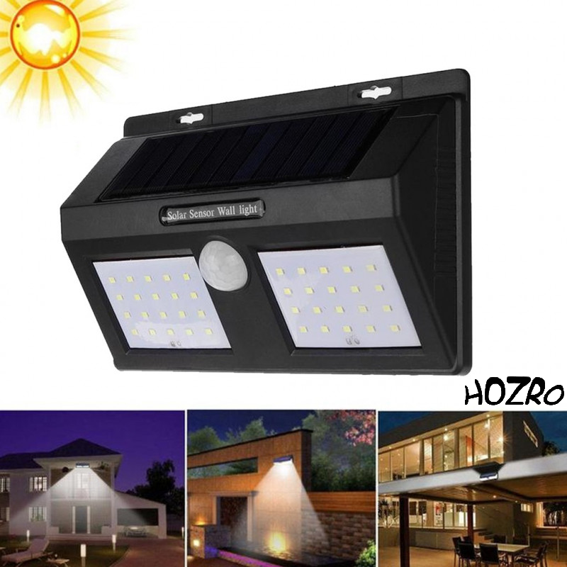 Lampa Solara Exterioara HOZRO, Model 1626B, 40 Led-uri SMD, Senzor Miscare, 2 Moduri Iluminare, Montare Perete, Senzor PIR, ABS HOZRO