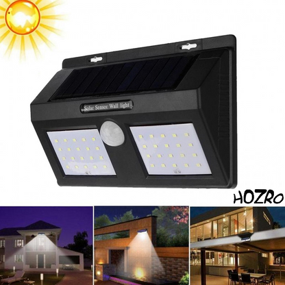 Lampa Solara Exterioara HOZRO, Model 1626B, 40 Led-uri SMD, Senzor Miscare, 2 Moduri Iluminare, Montare Perete, Senzor PIR, ABS HOZRO