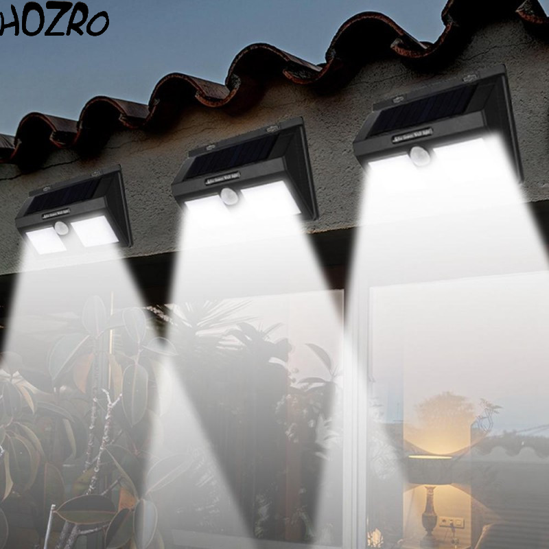 Lampa Solara Exterioara HOZRO, Model 1626B, 40 Led-uri SMD, Senzor Miscare, 2 Moduri Iluminare, Montare Perete, Senzor PIR, ABS HOZRO