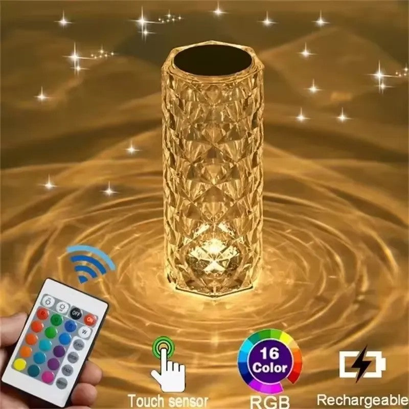 Lampa LED ambientala cu telecomanda pentru birou, Control prin Atingere, 16 Moduri Iluminare, Cristal, Acrilic 💡🌟 BESTSELLS
