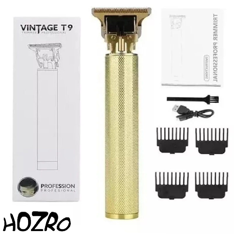 Trimmer HOZRO, Model Vintage T9 – Aparat de Tuns Profesional, Reîncărcabil, Lame de Precizie și Design Retro Elegant HOZRO