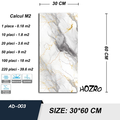 Tapet imitatie Marmura decorativa, autoadezive, model abstract, 30x60 cm, 250-2
