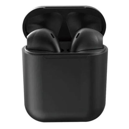 Casti wireless Bluetooth I12 Stereo cu Functie apelare, Control muzica, Cutie incarcare inclusa, Android/ iOS, Negru BESTSELLS