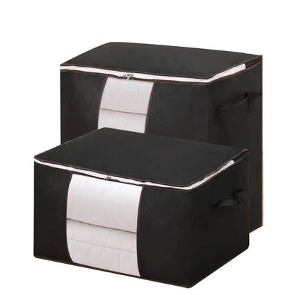 Set 3 Cutii Pliabile pentru Depozitare și Organizare, 70x50x30 cm, Negru, Marimea L
