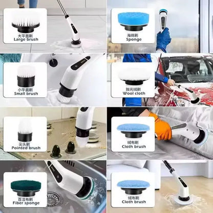 Perie HOZRO Electrica Rotativa 7 in 1, 7 capete incluse, 2 viteze, pentru curatare pete dificile, maner reglabil si detasabil, autonomie ridicata, indicator LED BESTSELLS