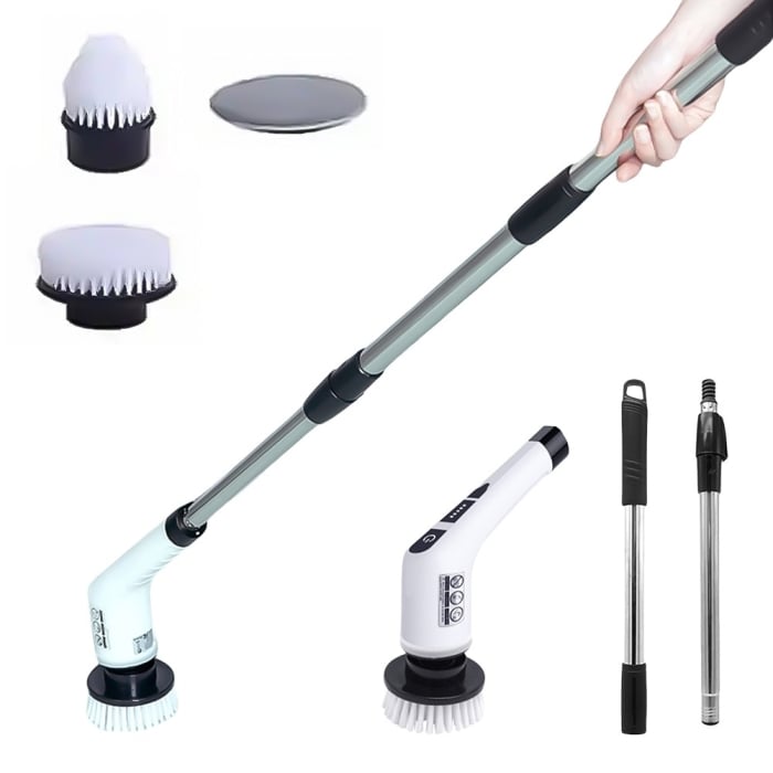 Perie HOZRO Electrica Rotativa 7 in 1, 7 capete incluse, 2 viteze, pentru curatare pete dificile, maner reglabil si detasabil, autonomie ridicata, indicator LED BESTSELLS