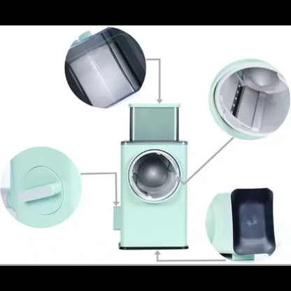Razatoare multifunctionala, cu manivela 3 in 1, pentru legume/fructe/branzeturi, cu 3 tipuri de lame rotative BESTSELLS