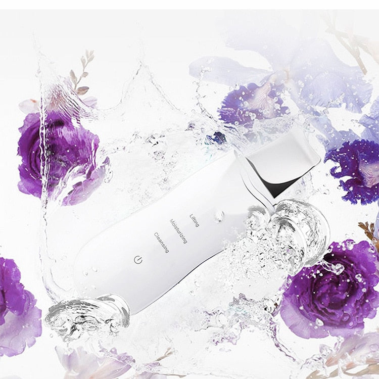 Exfoliant Hozro ultrasonic electric pentru curatarea profunda a pielii, instrument de frumusete, eliminare puncte negre, curatare pori, lifting ten, skin scrubber, peeling HOZRO