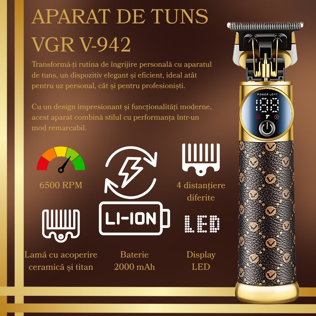 ✂️ Aparat de Tuns Profesional HOZRO V942 – Precizie de Salon Direct la Tine Acasă HOZRO