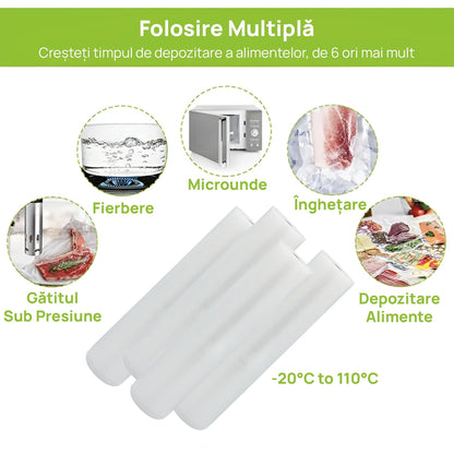 Hozro Set 50 pungi gofrate pentru aparatul de vidat, dimensiune 25 x 35 cm, gatirea Sous Vide, pentru aparat de vidat alimente, reutilizabile, rezistente, fara BPA, transparent BESTSELLS