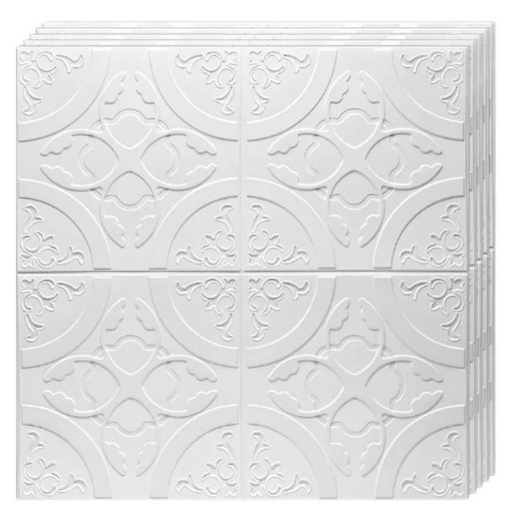 Set Tapet 3D Hozro autoadeziv, Model abstract, design modern, foarte usor de montat, Tapet 13 Alb HOZRO