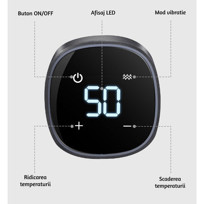 Genunchieră Multifuncțională cu Încălzire și Masaj Horzo – Aparat Electric cu Vibrații pentru Genunchi, Umăr și Cot, Afișaj LED, Gri HOZRO