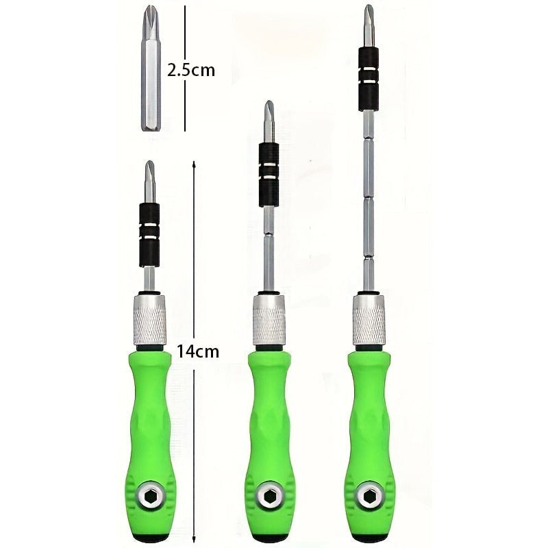Setul șurubelnite 32-in-1 cu clichet Hozro la preț avantajos. Include 30 de biți cromați și tijă de extensie. Ideal pentru reparații telefoane și laptopuri. HOZRO