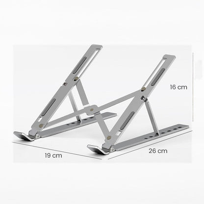 Suport pentru Laptop, HOZRO, Suport Portabil Pliabil, Universal Reglabil Suspendat pentru Tableta, din Aliaj si ABS, 100-160 mm, 26 x 19 x 16 cm, Silver Gray BESTSELLS