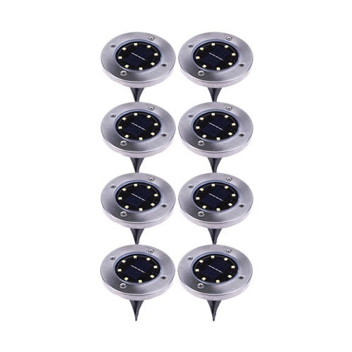 Set 4x LampI Cu Incarcare Solara Rapida SI Timp Mare De Utilizare, Tip Spot Cu 8 Leduri, HOZRO, Pentru Gradina, WaterProof, IP65, Carcasa Din Otel inoxidabil BESTSELLS