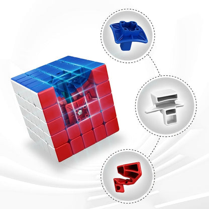 Cub Puzzle 5X5 magnetic MoYo HOZRO, Jucărie Logică 3D pentru Dezvoltarea Gândirii, Meilong 4M Stickerless HOZRO