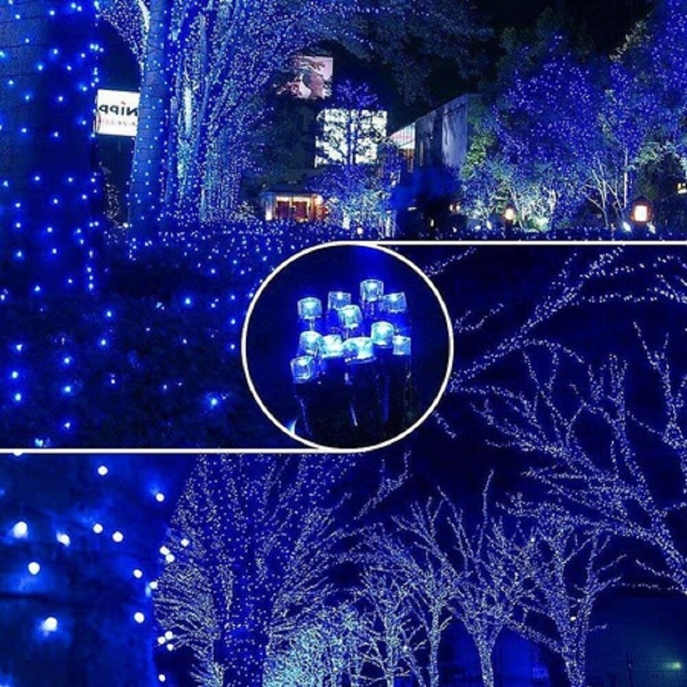 🎄 Instalație de Crăciun Liniară Hozro – 10m, Jocuri de Lumini, Albastru Magic HOZRO
