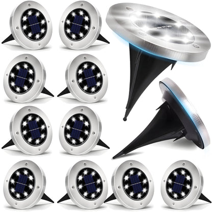 Set 4x LampI Cu Incarcare Solara Rapida SI Timp Mare De Utilizare, Tip Spot Cu 8 Leduri, HOZRO, Pentru Gradina, WaterProof, IP65, Carcasa Din Otel inoxidabil BESTSELLS