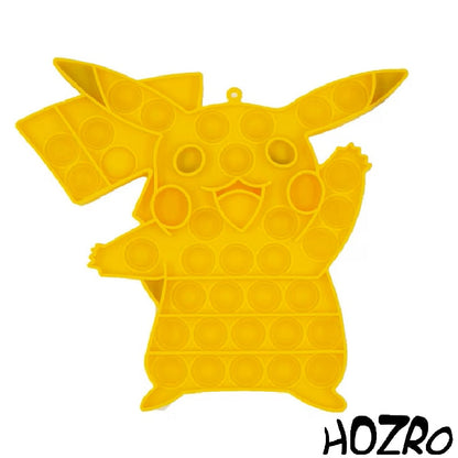 Jucarie antistres HOZRO, Pop it, Model Pikachu – Silicon Moale, Dimensiune 19×18 cm, Culoare Galbena, Ideala pentru Relaxare, Concentrare si Distractie HOZRO