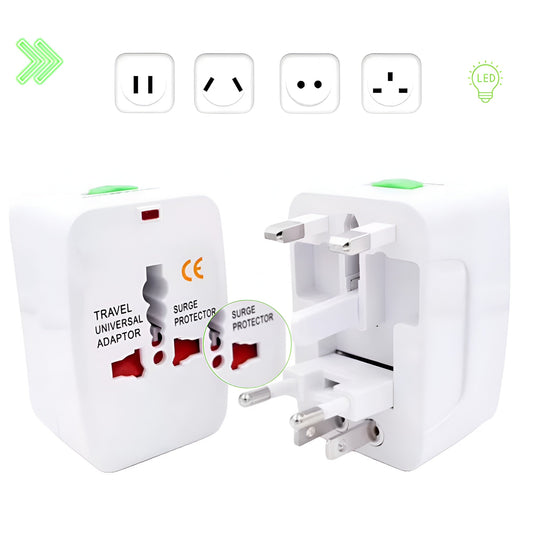 Adaptor Priză Universal Portabil Hozro | Compatibilitate Globală în Peste 150 de Țări, Protecție la Supratensiune și Indicator LED HOZRO
