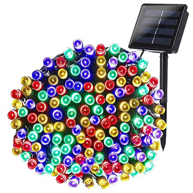Instalatie cu Panou Solar de Craciun, HOZRO, 100 LED-uri, 10 Metri– Pentru Exterior si Interior, Economie de Energie si Atmosfera de Sarbatoare Magica HOZRO