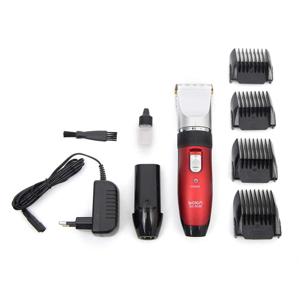 Masina de Tuns HOZRO Boxin 8088 - 2 Acumulatori, Lama Titan, 4 Capete Interschimbabile, BESTSELLS