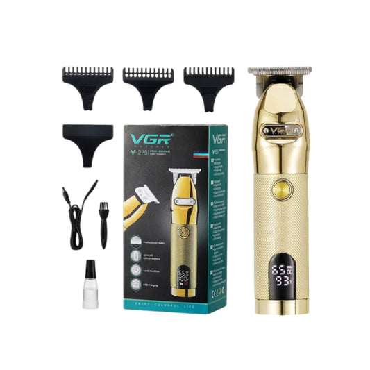 Masina de tuns si ras Hozro, VGR V-275, afisaj digital, LCD, lame inox, durata operare 180 min, HJS-07, 3 piepteni ajustare lungime, precizie inalta, Auriu BESTSELLS