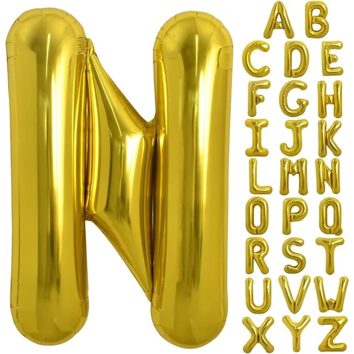 Balon folie HOZRO, gold, in forma de litera N, 40 cm BESTSELLS