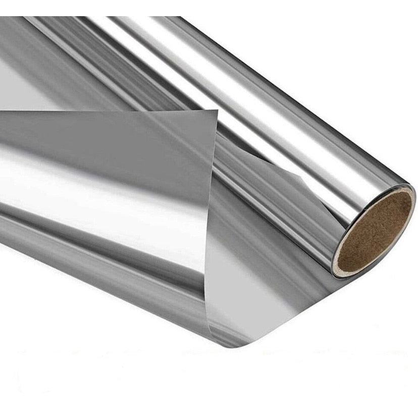 Folie Reflexiva Hozro pentru Geamuri Termopan, Efect de Oglinda, Protectie Solara UV, Argintie, 60 x 300 cm HOZRO