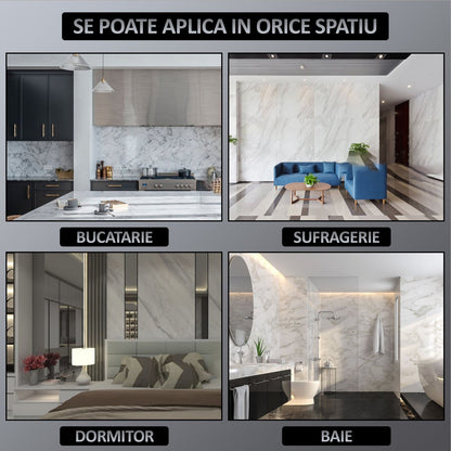 Set placi Hozro, Tapet imitatie Marmura decorativa, autoadezive, model abstract, 30x60 cm, P8807, grosime 2mm BESTSELLS