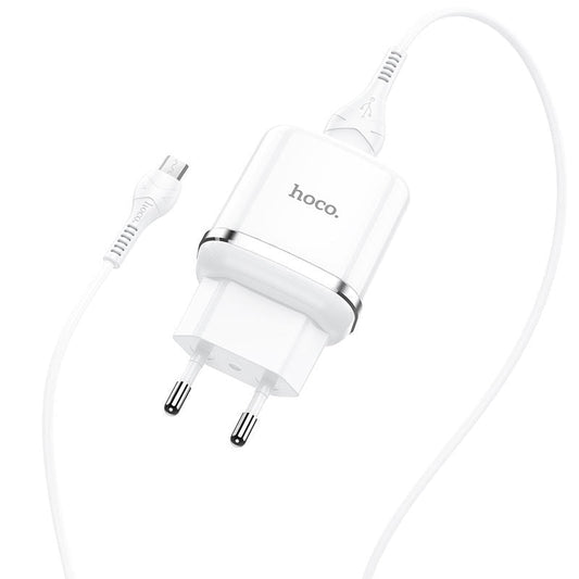 Încărcător Fast Charge HOZRO, Tehnologie Super Rapidă, USB-C, HOCO, N3, Quick Charge, 18W, 1 X USB, cablu MicroUSB, Alb HOZRO