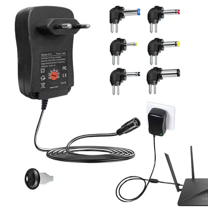 Alimentator Universal Reglabil Hozro | Multi-Tensiune 3V - 12V (30W), cu 6 Conectori Interconectabili HOZRO