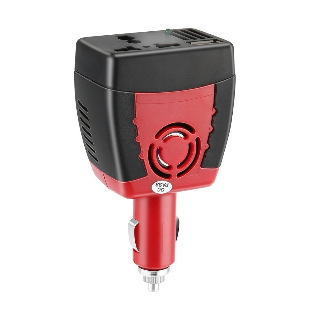 Invertor Auto 12V-220V HOZRO 300W – Convertor Tensiune cu USB 5V, Roșu HOZRO