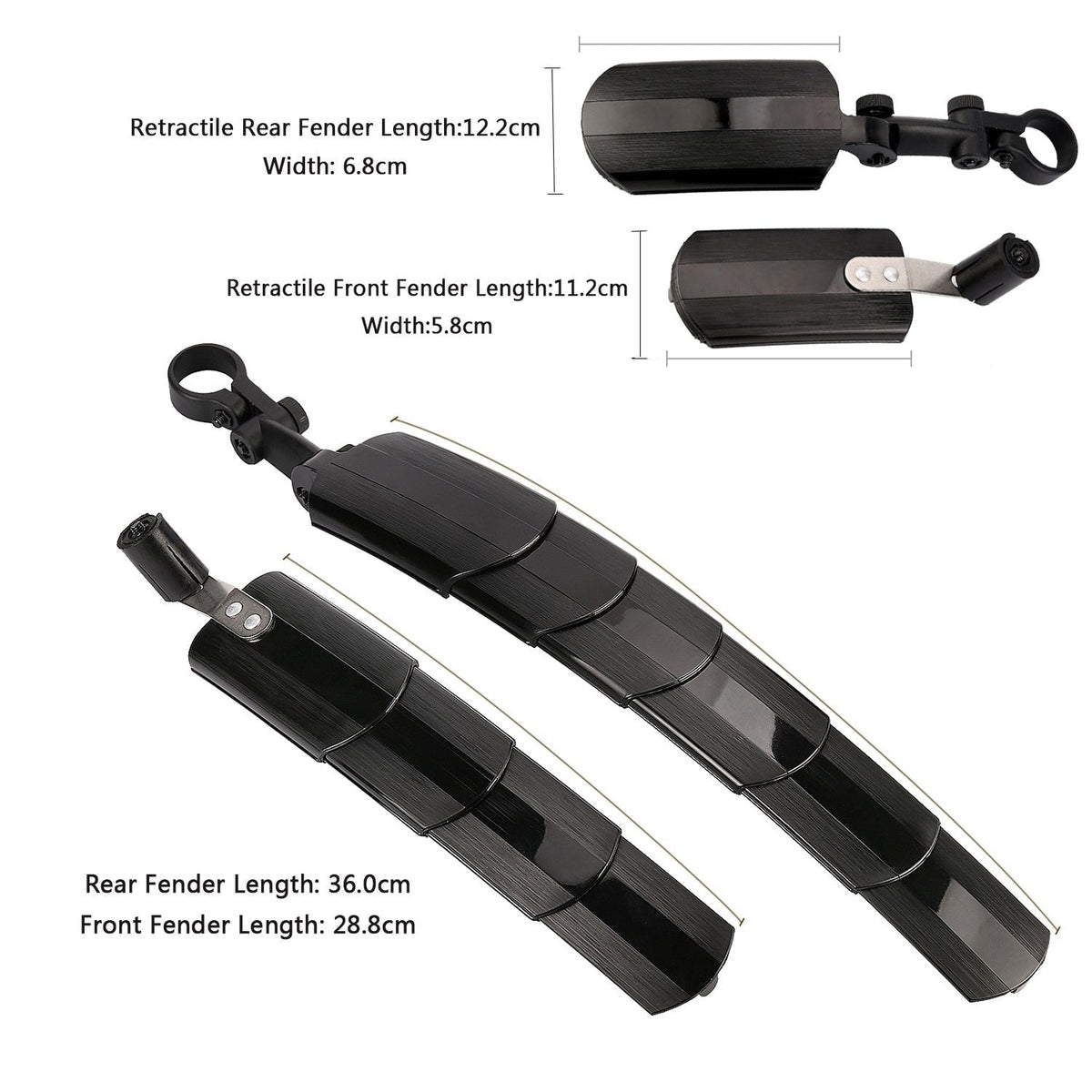 Set aparatori de noroi pentru biciclete Hozro, retractabile, portabile, 28x20cm HOZRO