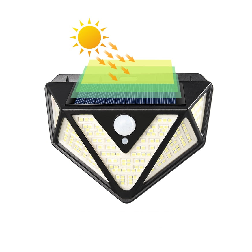 Lampa HOZRO, incarcare solara, 166 x LED SMD, senzor de miscare/lumina/stare de veghe, buton ON/OFF, CL-166, Design Modern, Negru HOZRO