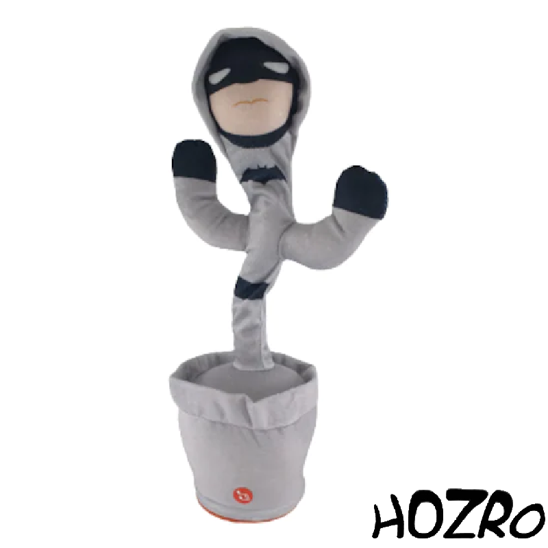 Jucărie Interactivă HOZRO, Cactus Dansator Batman – Cântă, Dansează și Imita Vocea, cu Lumină și Sunet, 32 cm, Design Tematic Supererou HOZRO