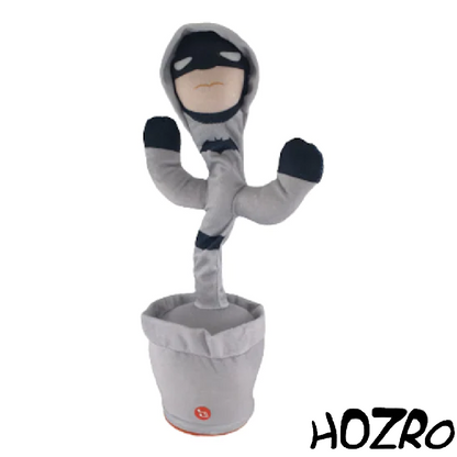 Jucărie Interactivă HOZRO, Cactus Dansator Batman – Cântă, Dansează și Imita Vocea, cu Lumină și Sunet, 32 cm, Design Tematic Supererou HOZRO
