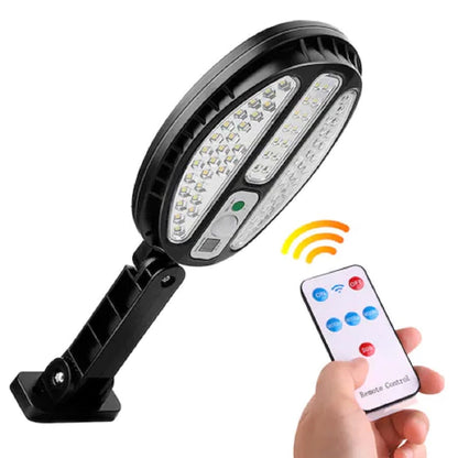 Lampa HOZRO, cu incarcare solara si telecomanda, senzor de miscare si lumina, 3 moduri de iluminare, stare de veghe, 96 LED, HB-8188A/B HOZRO