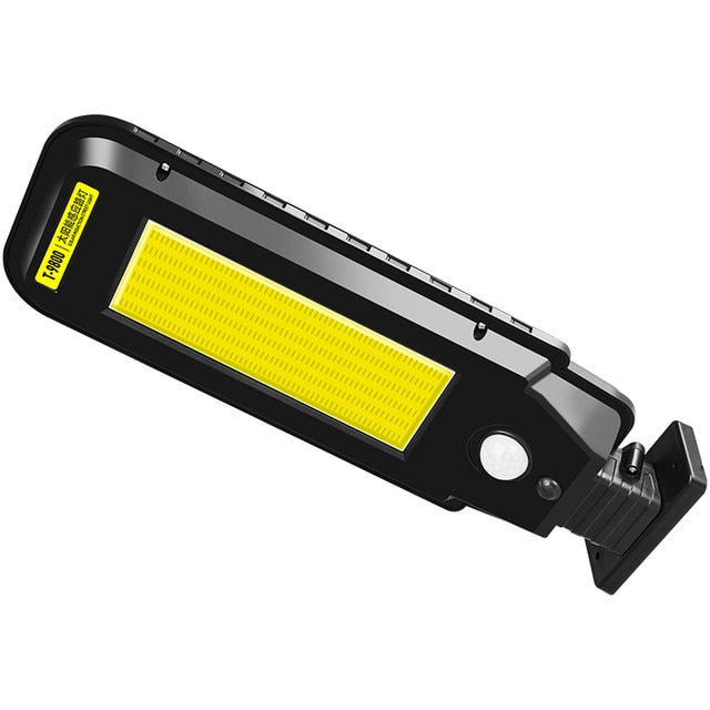 Lampă stradala solara T-100B HOZRO, senzor de miscare, rezistenta la apa, Negru, buton ON/OFF, telecomanda inclusa, cu Senzor de Mișcare – Montare pe Perete, Iluminat Exterior Puternic și Eficient HOZRO