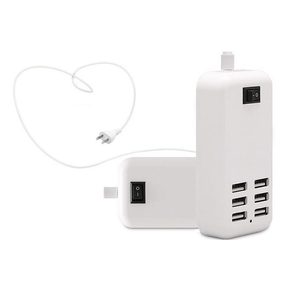 Încărcător 6 Hub USB Fast Charge HOZRO, 6 porturi, USB 5V 3A Adaptor de perete, Incarcare telefon mobil Universal, cu comutator ON/OFF HOZRO