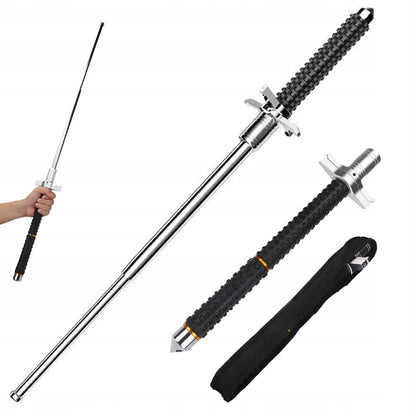Baston telescopic Hozro® din otel inoxidabil cu maner antialunecare si mecanism extensibil design compact si rezistent